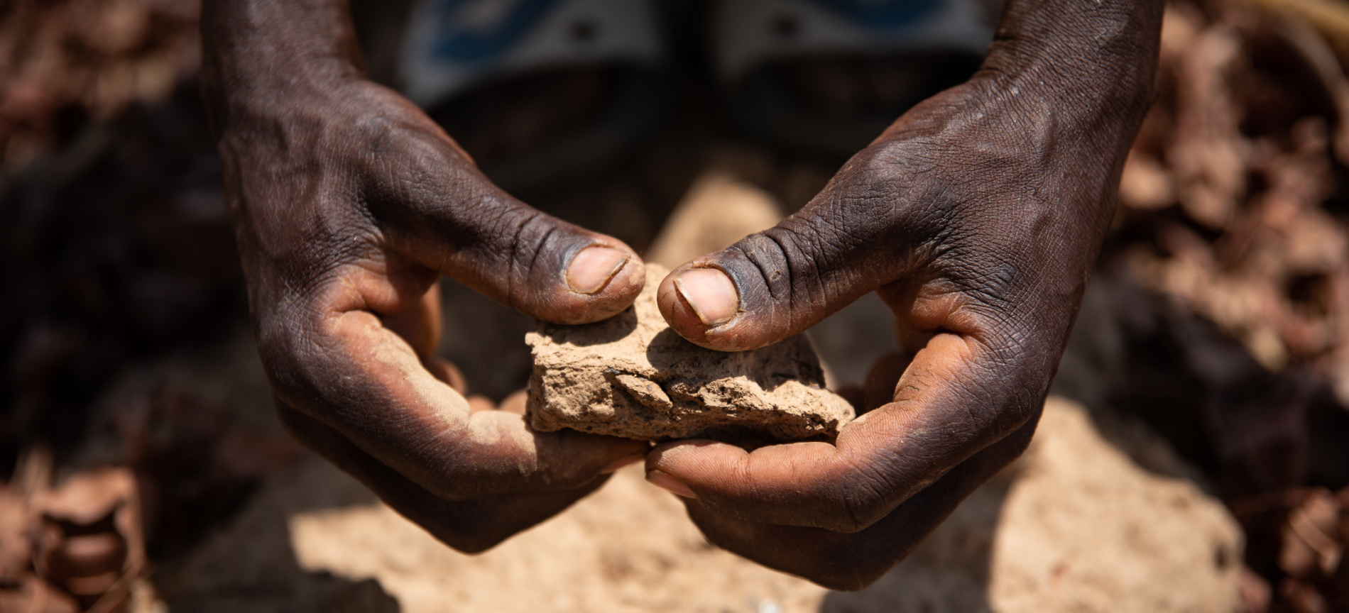 hands holding soil