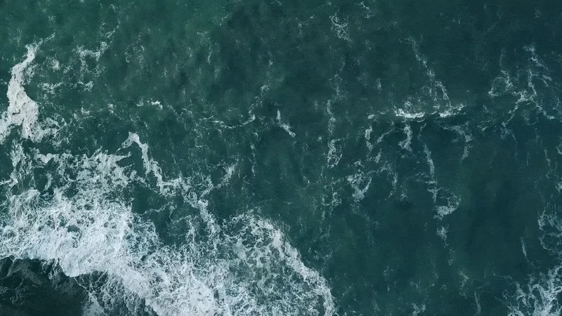 aerial view of ocean waves