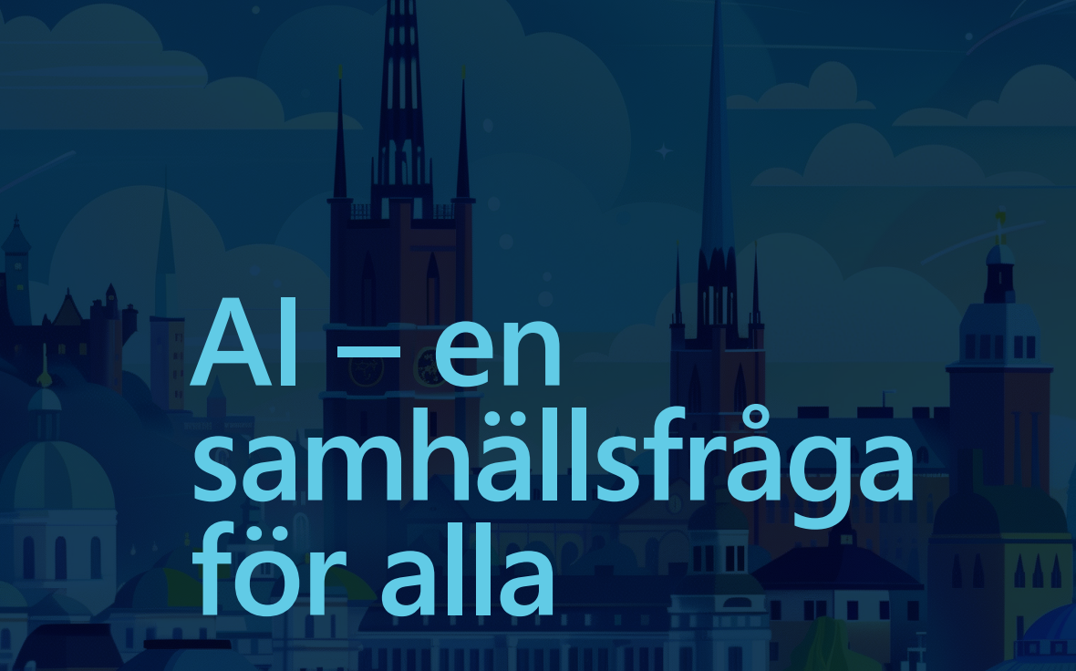 Cover of the report "AI - en samhällsfråga"