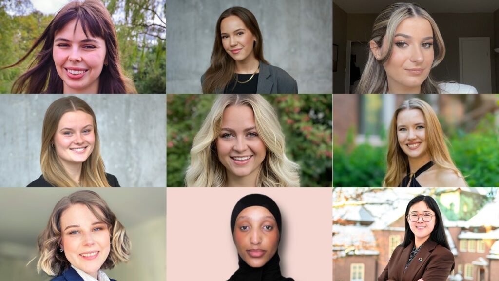 Picture showing the 9 nominees for Årets tech-tjej